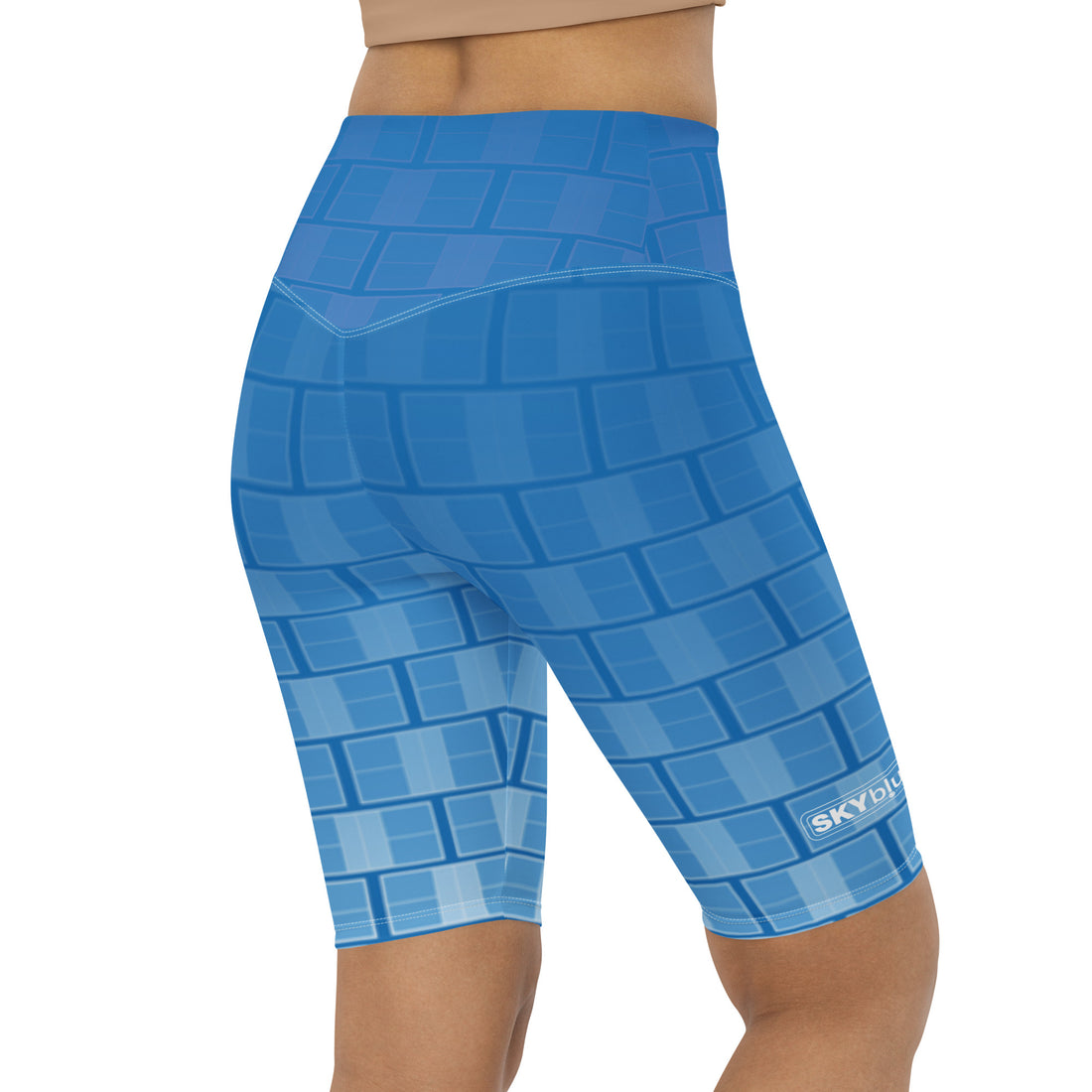 Boca Raton Picklers™ SKYblue™ 2023 "I Campi da Pickleball"© Authentic Long Women's Tight Shorts, UPF 50+ - Turquoise