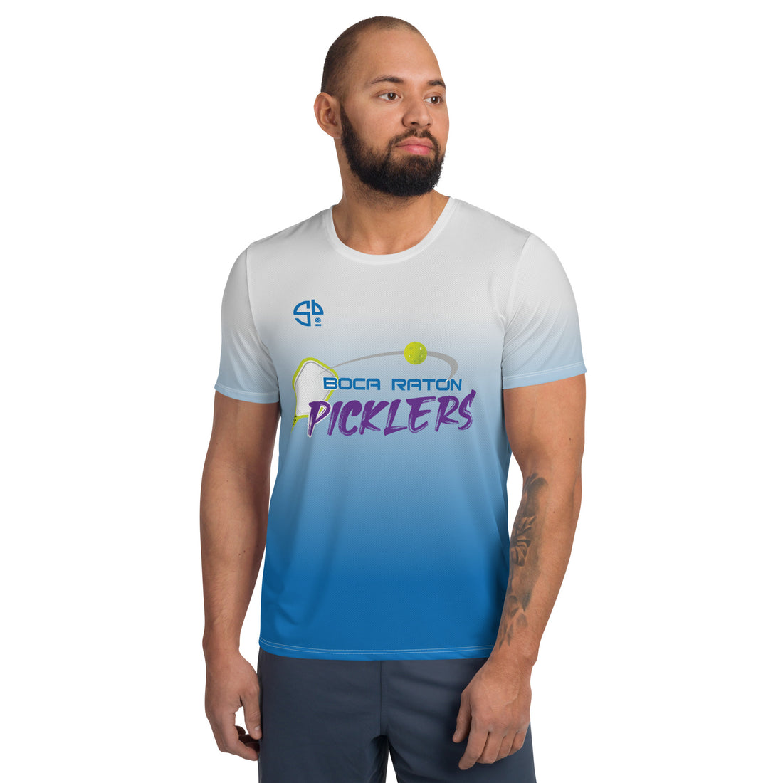 Carl Foster 1 Boca Raton Picklers™ SKYblue™ 2023 Authentic Men's Short Sleeve Jersey