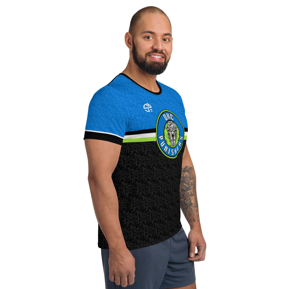 Jenny Marcos 7 OKC PUNISHERS™ SKYblue™ FAN JERSEY -Black Turquoise