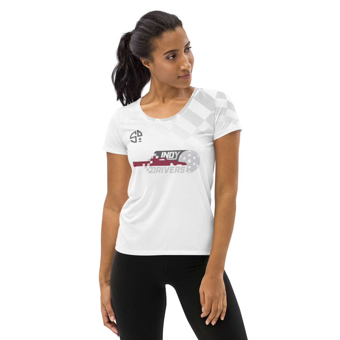 "Nagrani 23" Indy Drivers™ Replica Women's Pickleball Tournament Athletic Shirt White - One of a kind! Size S