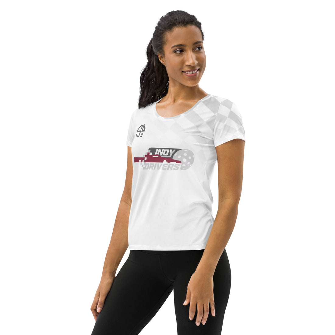 "Nagrani 23" Indy Drivers™ Replica Women's Pickleball Tournament Athletic Shirt White - One of a kind! Size S