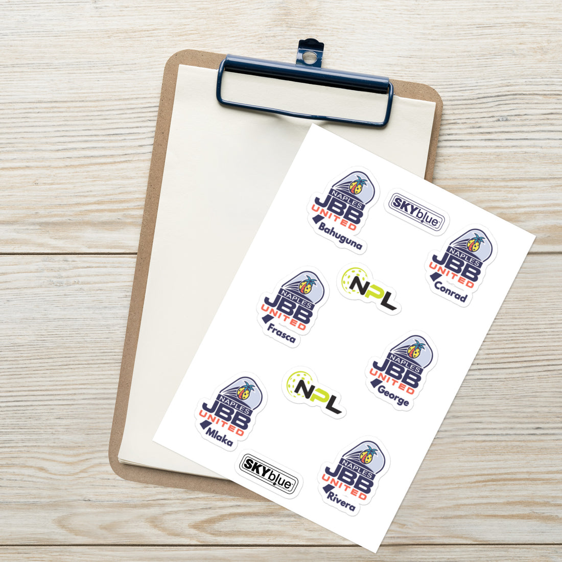 Naples JBB United™ - NPL™ Stickers ( Bahuguna, Conrad, Frasca, George, Mlaka, Rivera)
