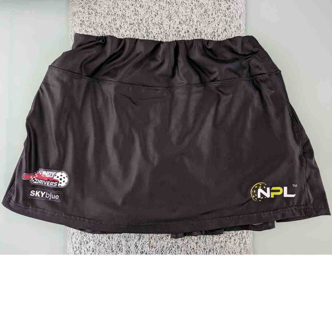Retro Indy Drivers™ NPL™ Black Pickleball Skort with 3 pockets   - One of a kind!